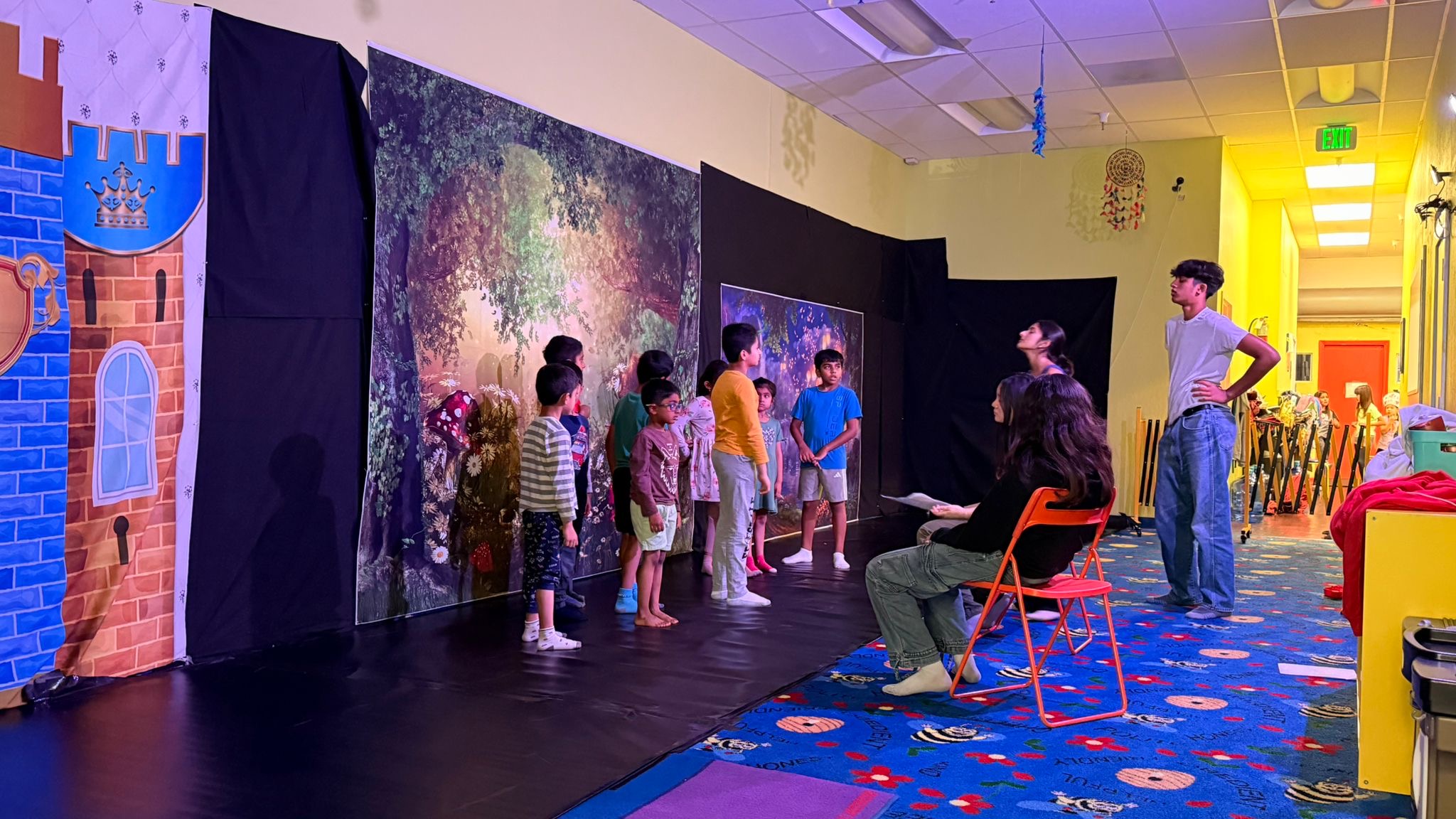 StageSpark campers participating in a creative performing arts activity